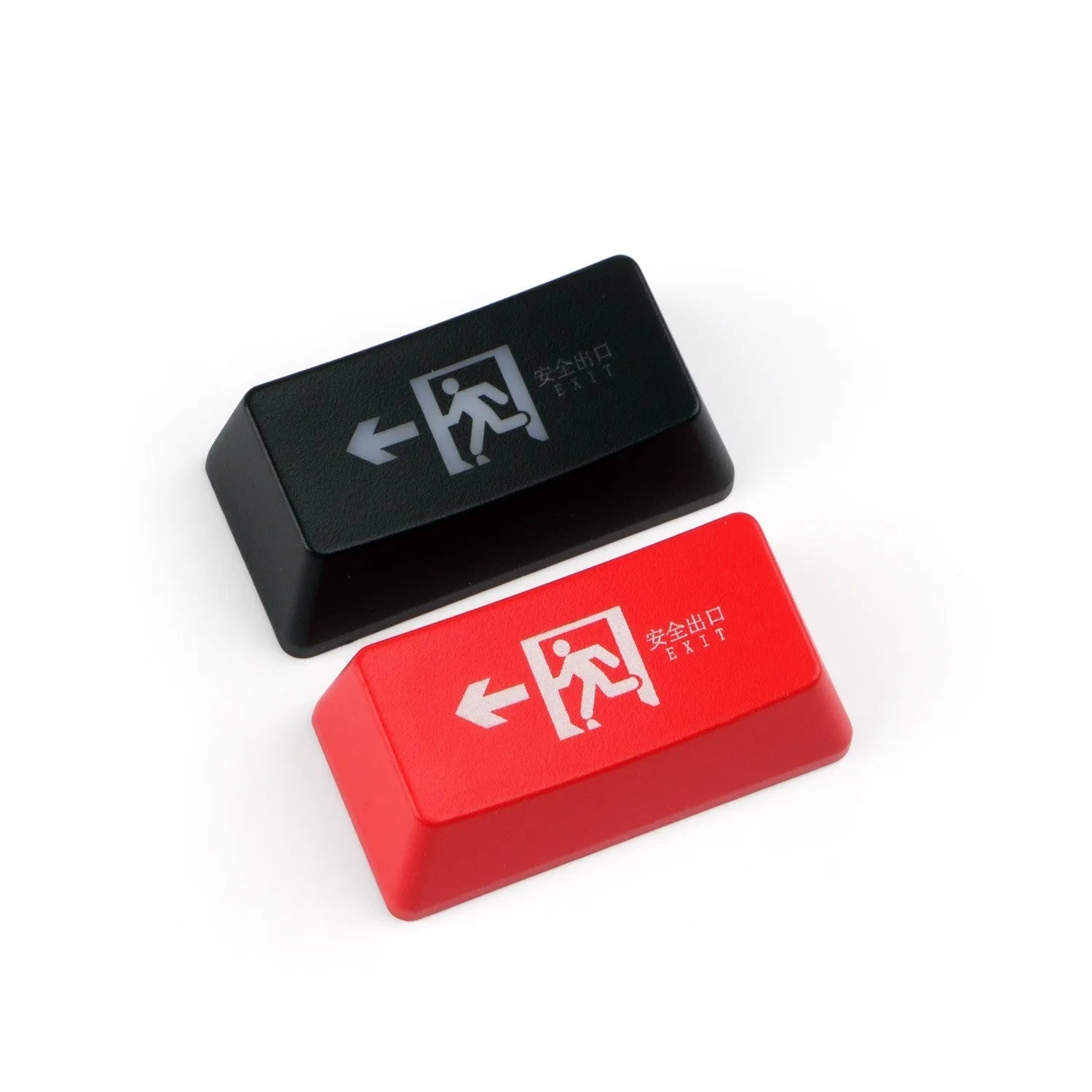 Clear emergency exit keyboard keycap for mechanical keyboards in red or black options