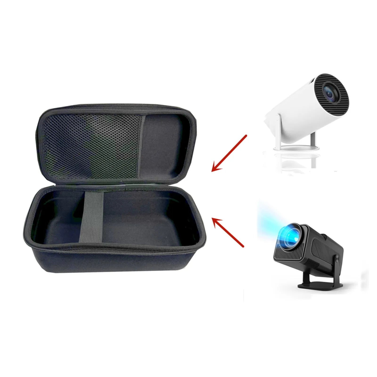 Black EVA projector storage bag for HY320 and HY300 Ultra HD projectors with waterproof packaging