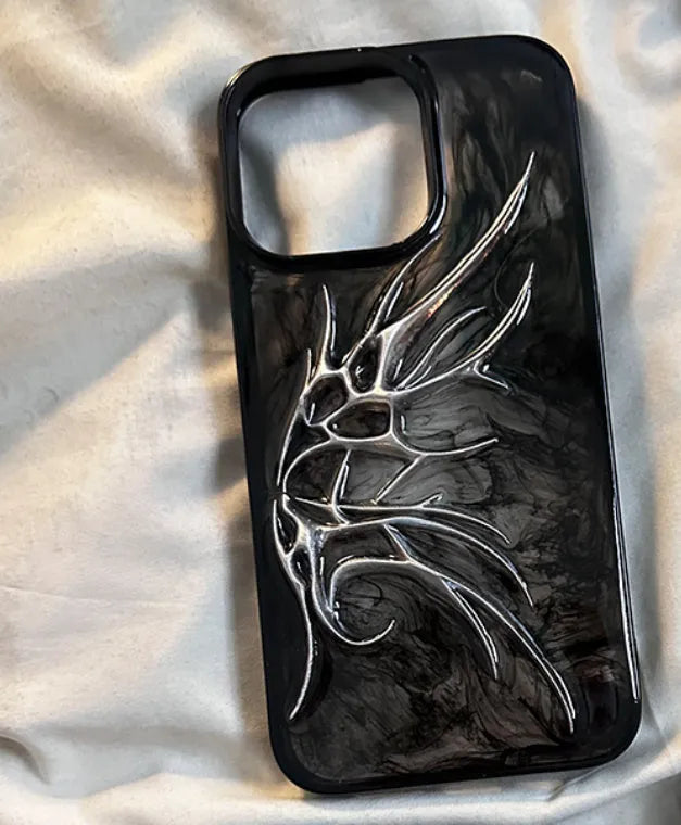 iPhone protective case with three-dimensional wings design in blurred wings colour for anti-drop protection