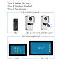 1080P video intercom doorbell system with outdoor unit, indoor display, and installation hardware including unlock cable