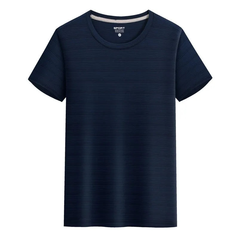 Crystal Silk quick-drying round neck T-shirt in multiple solid colours with Asian sizing