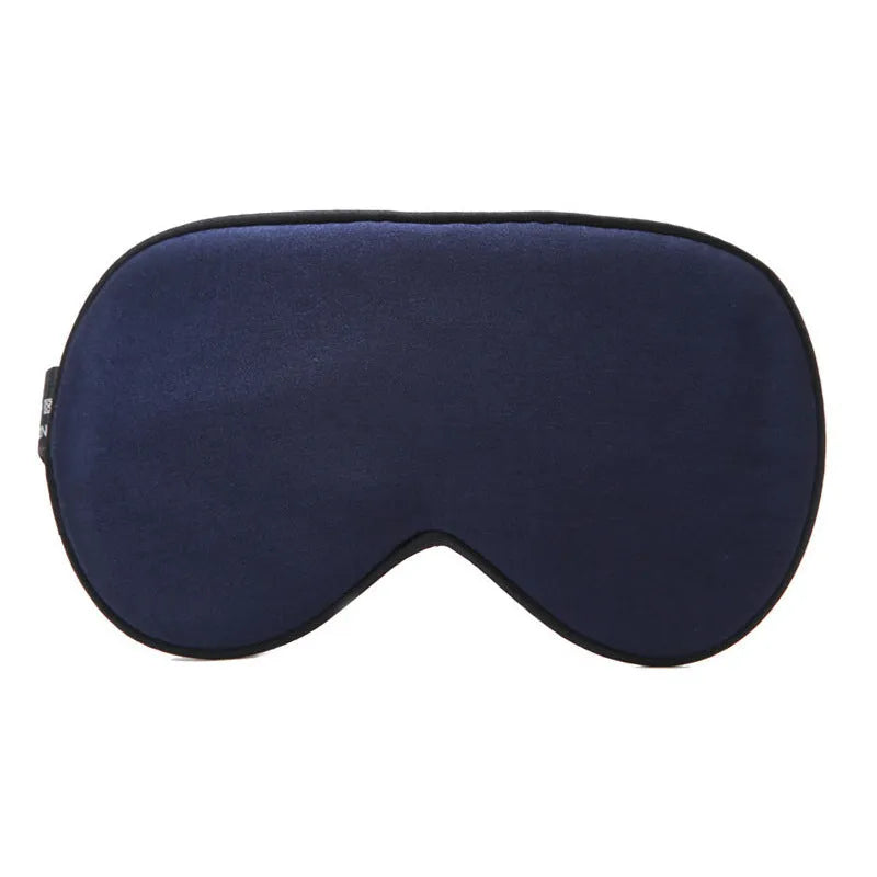 Double-sided mulberry silk sleep eye mask in a choice of twenty-one colours, showing embroidered print.