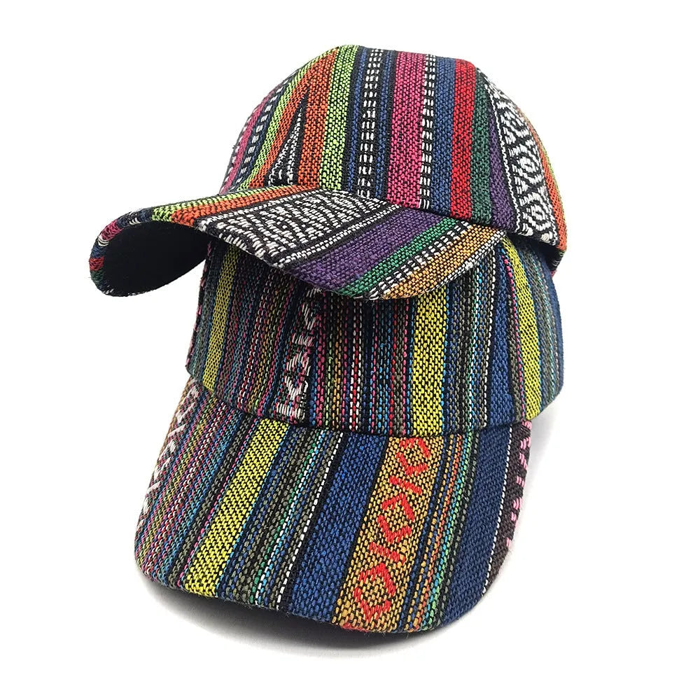 Women's bohemian style baseball cap in dome crown design, medium size for 56-58cm head