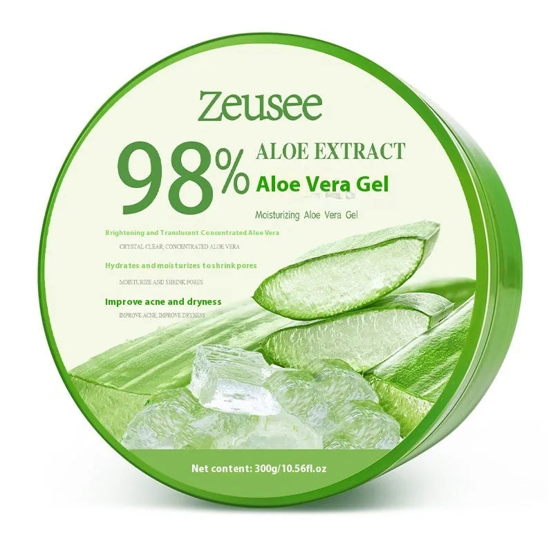 300g tub of 98% aloe vera gel facial cream with application spoon for acne control