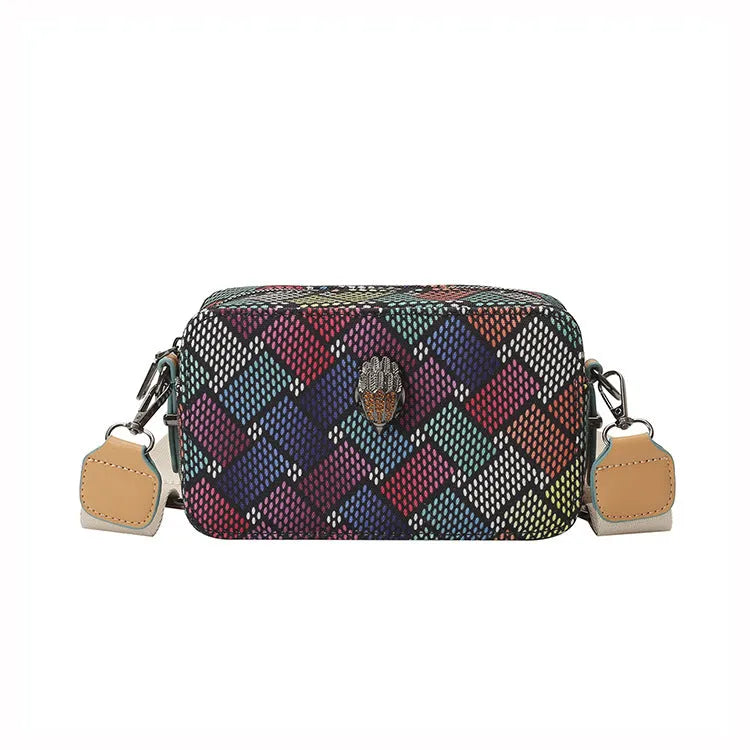 Camera bag with wide eagle head shoulder strap in blue colour