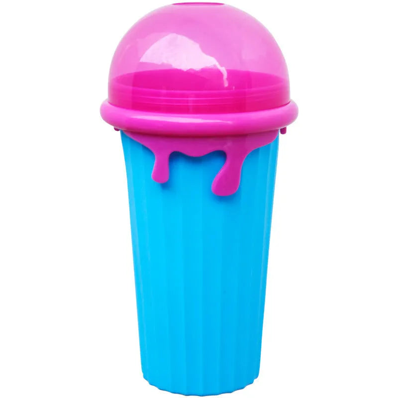 Blue 500ml slushy maker cup for quick-frozen smoothies and homemade juice