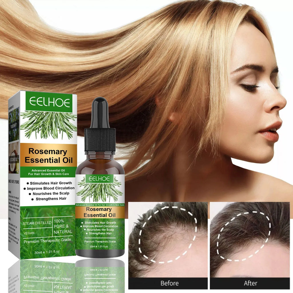 Rosemary anti-breakage nourishing hair care oil 30ml bottle with coconut oil, approximately 11.5cm tall