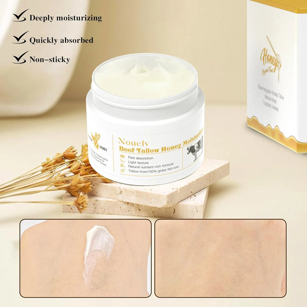 50g tub of honey tallow moisturising cream for dry and combination skin