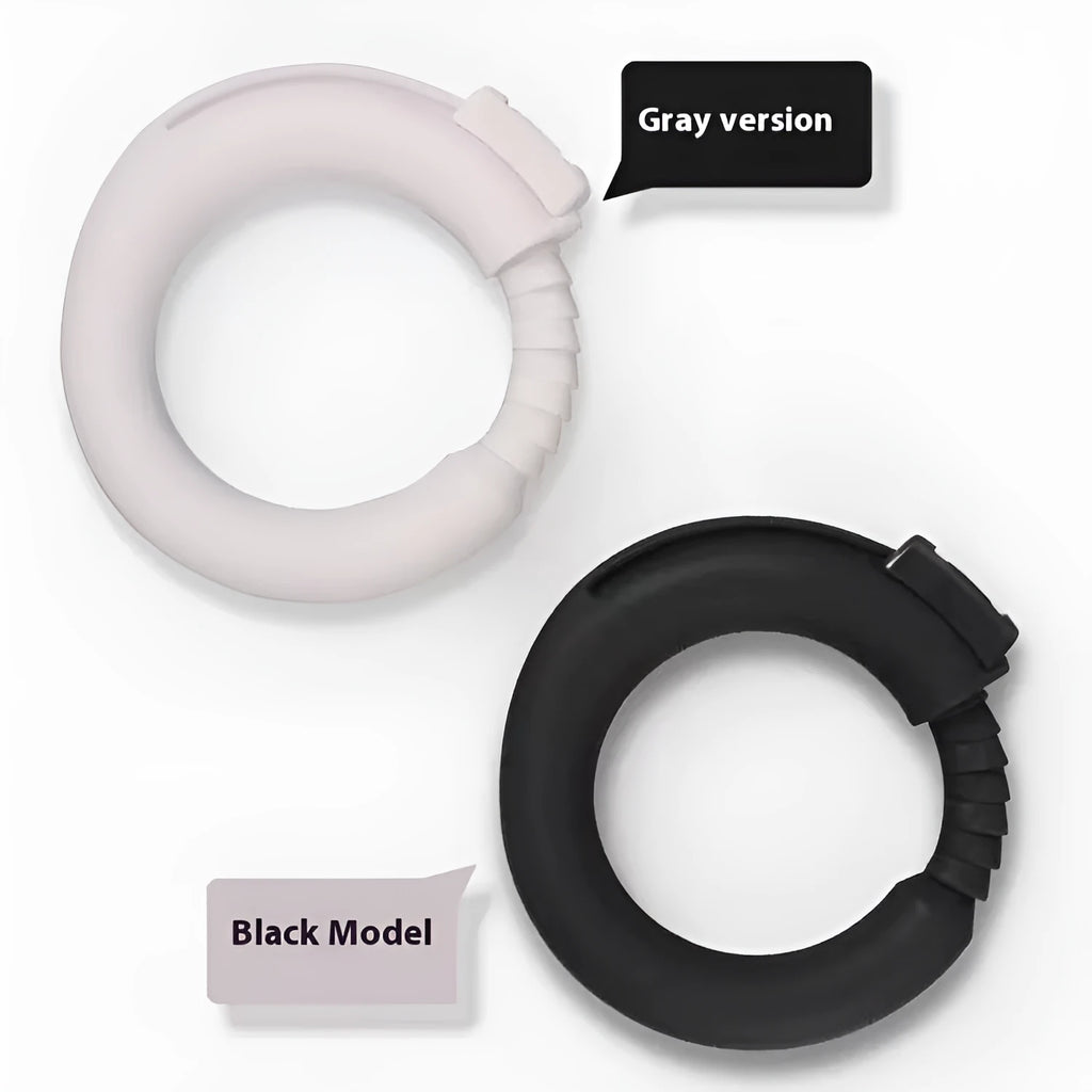 Silicone delayed ejaculation men's ring in black and white colours