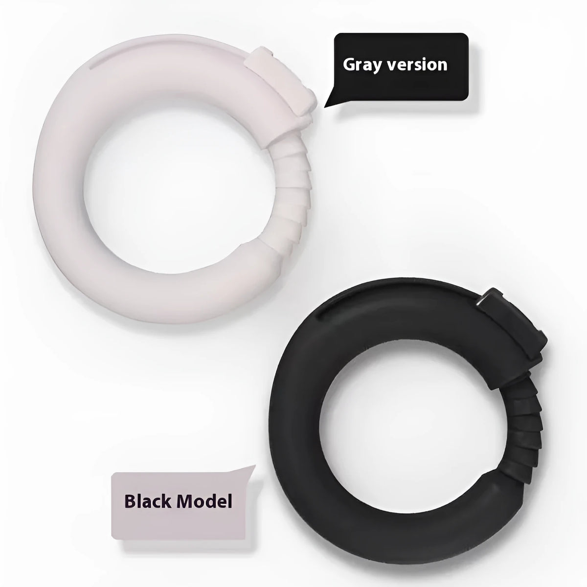 Silicone delayed ejaculation men's ring in black and white colours