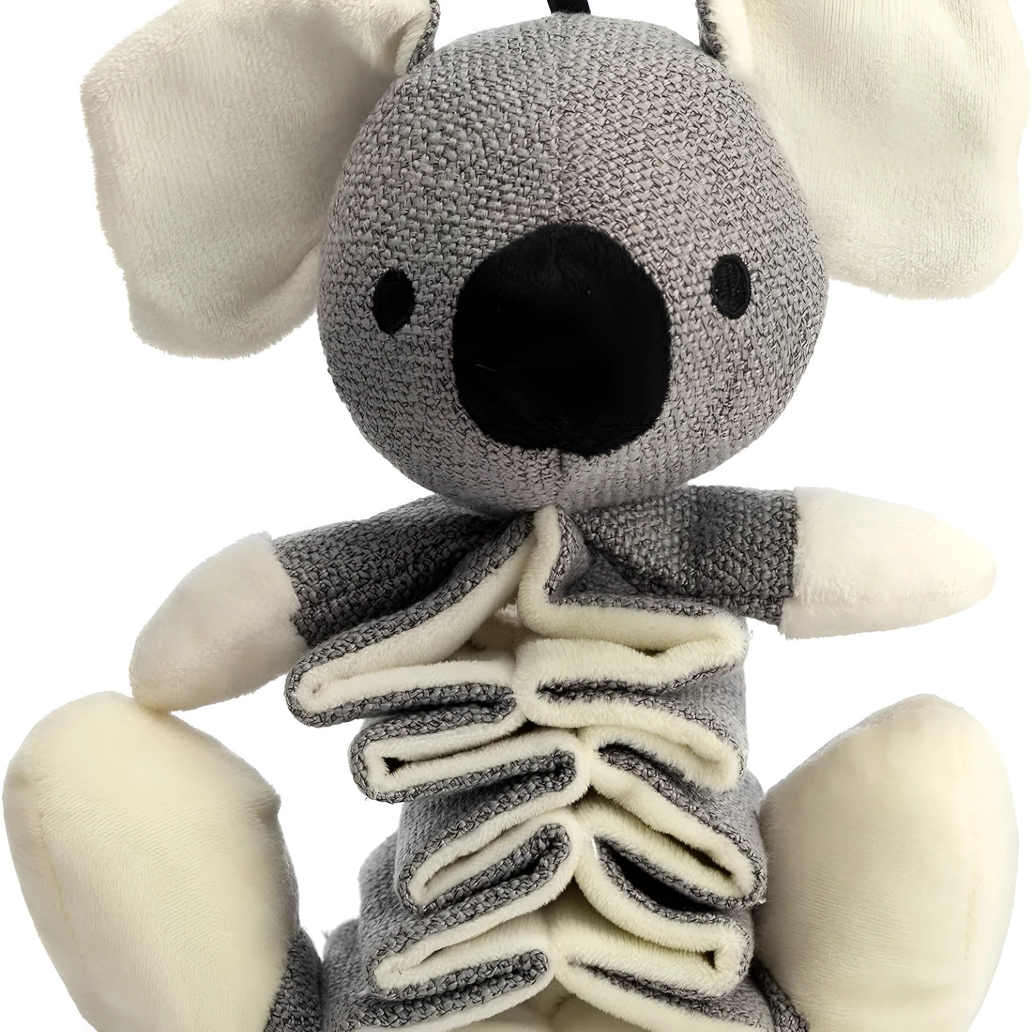 Hollypet grey koala squeaky dog toy with crinkle paper, measuring 30cm, for small medium and large dogs