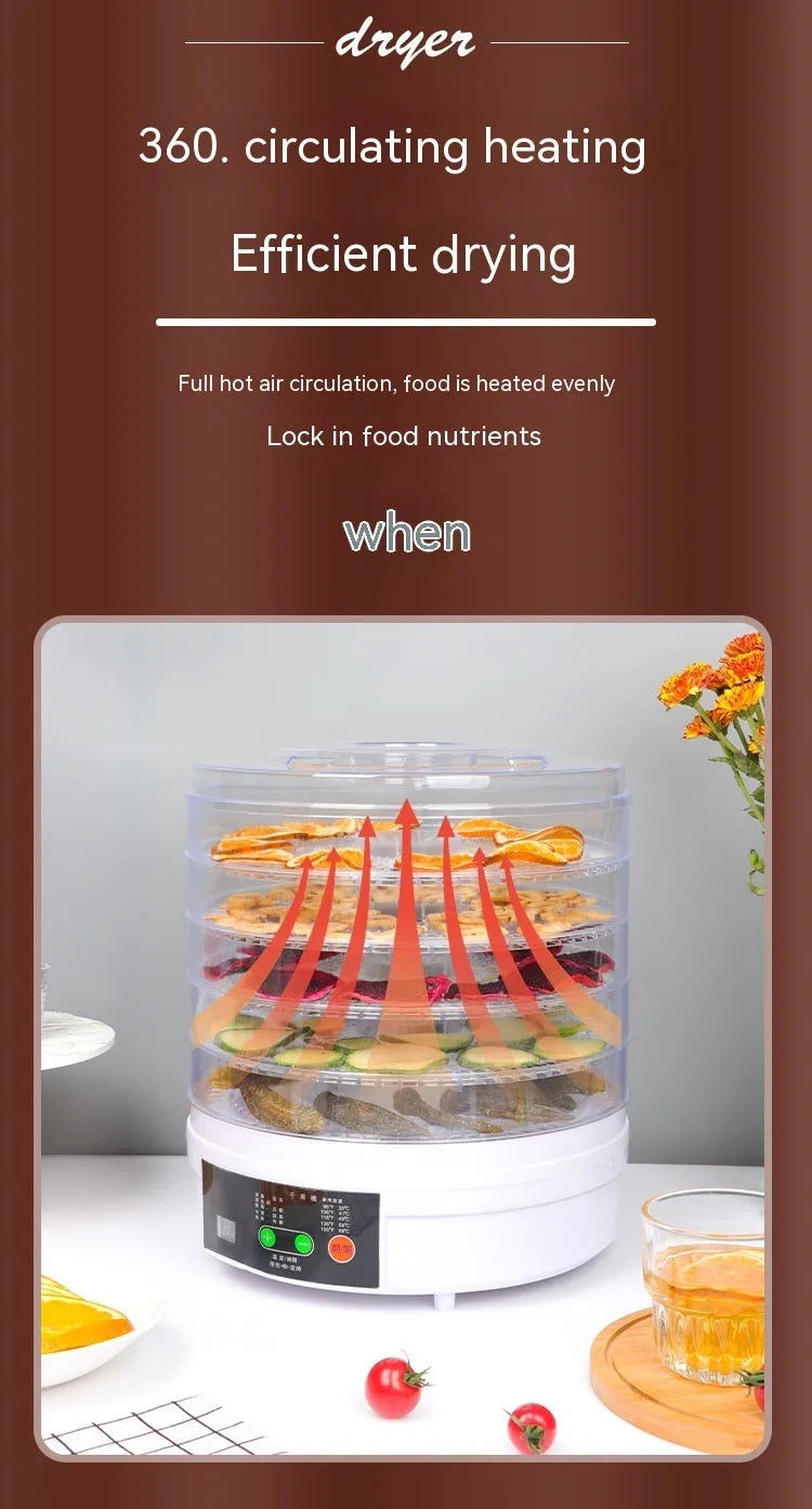 7-layer stainless steel food dehydrator with UK plug for home fruit and vegetable drying