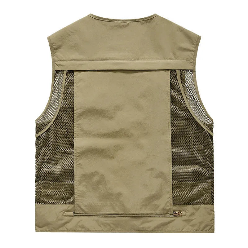 Men's nylon mesh quick-drying vest, loose fit sleeveless training top, sizes S to 6XL