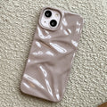 Electroplating three-dimensional pleated TPU phone case for iPhone 17 in milk blue, dark pink, bright rose red, pink brown and milk white.