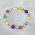 Colourful crystal bracelet with Phoenix Nine Tail Fox charm and manual beadwork