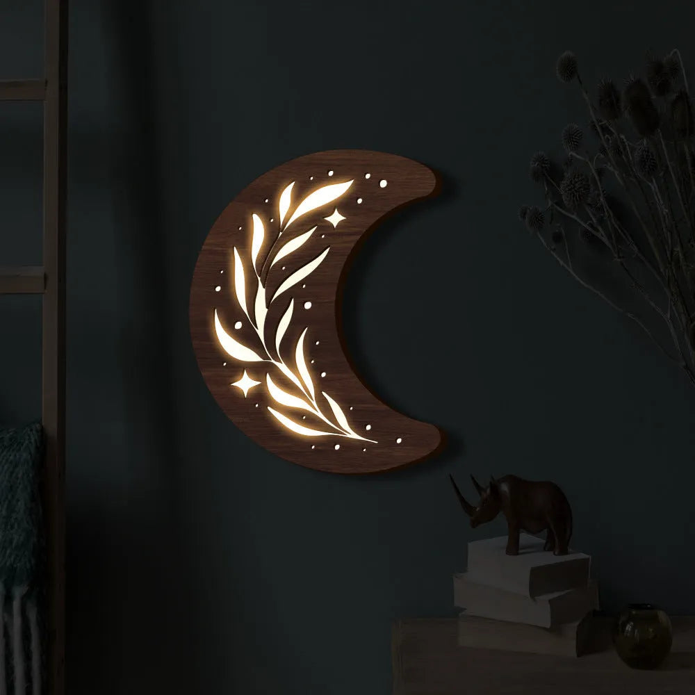 Modern pendant lamp with three-dimensional wooden leaf decoration in MZ212 colour