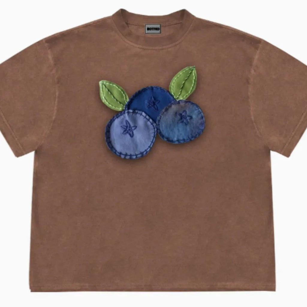 Patchwork floral short sleeve t-shirt in loose fit ice oxygen cotton fabric