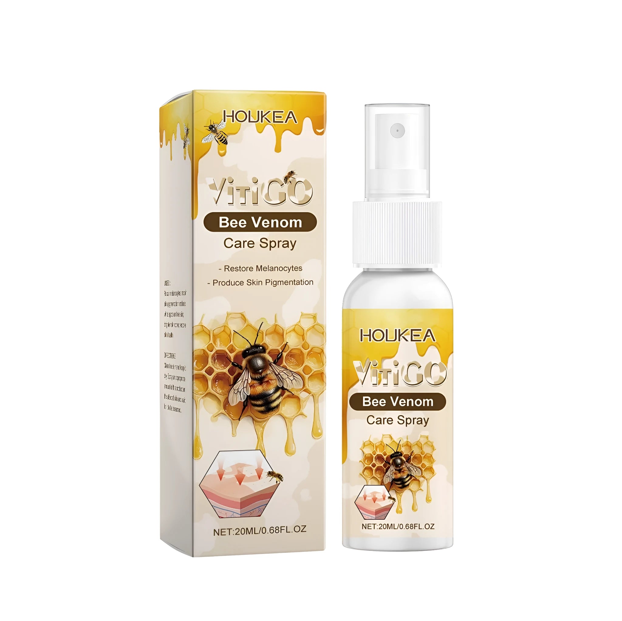 20ml care spray bottle with menthol and bee venom active ingredients for topical application