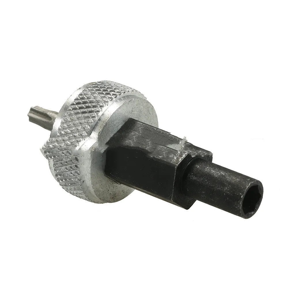 Ignition module clamping wrench with knurled aluminium knobs on a carbon steel handle.