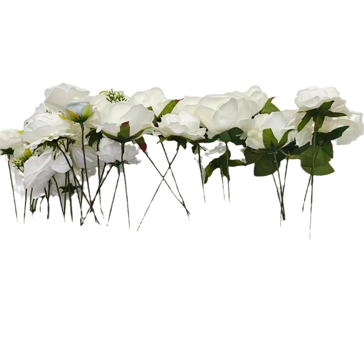 Silk flower and soft PVC artificial rose table vase decoration for wedding banquet home dining photography