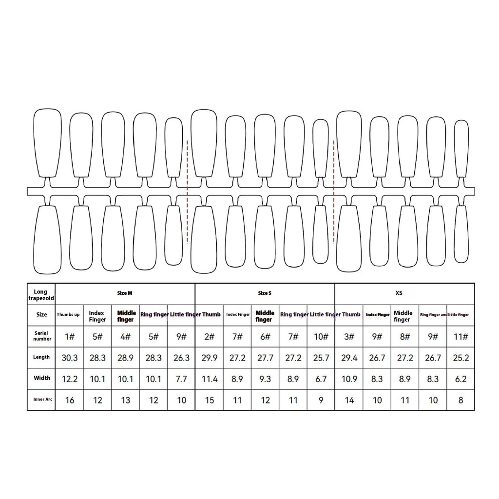 Lan Die XB1-637 long ladder French tip press-on nail stickers, 40pcs set, retro Chinese style for autumn and winter
