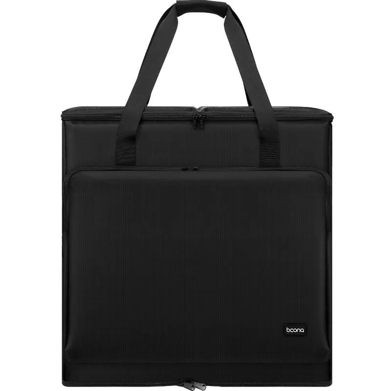 Black Oxford cloth desktop computer host storage bag with 30kg capacity for PC tower and 27-inch display