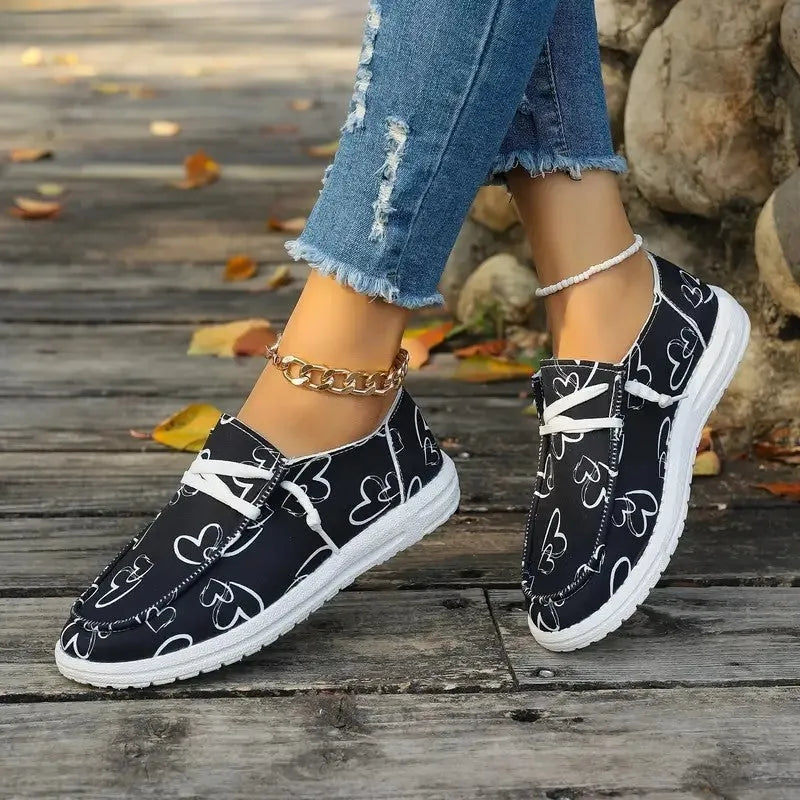 canvas women's casual pumps round toe lace-up fastening black white sizes 36-43