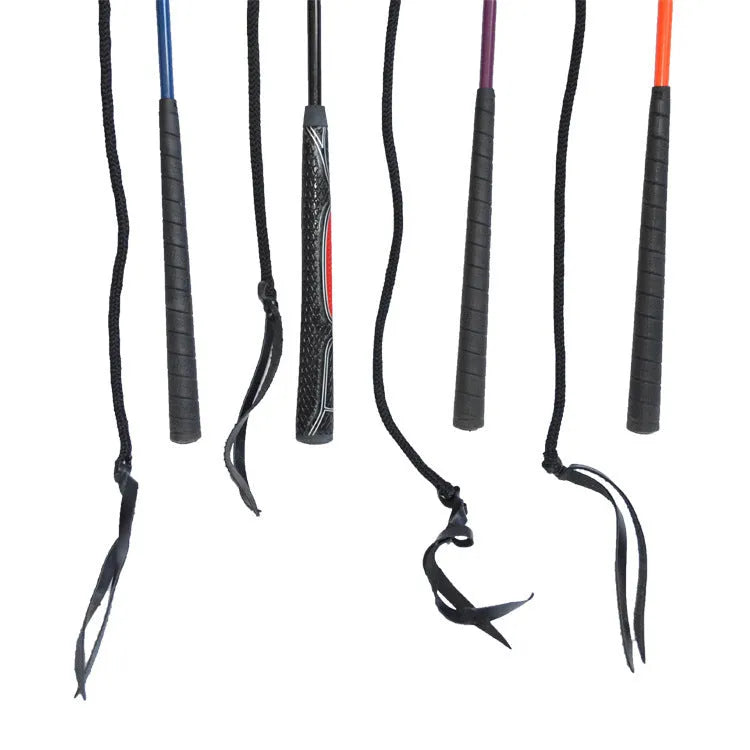 Nylon fibre equestrian training whip with flexible core for horse riding and training