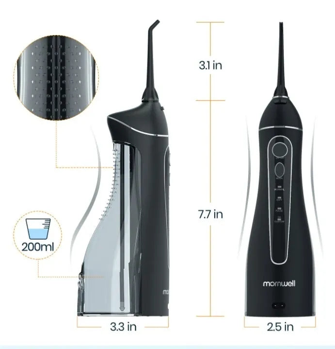 Black Prooral portable oral irrigator electric water flosser for adult home dental care