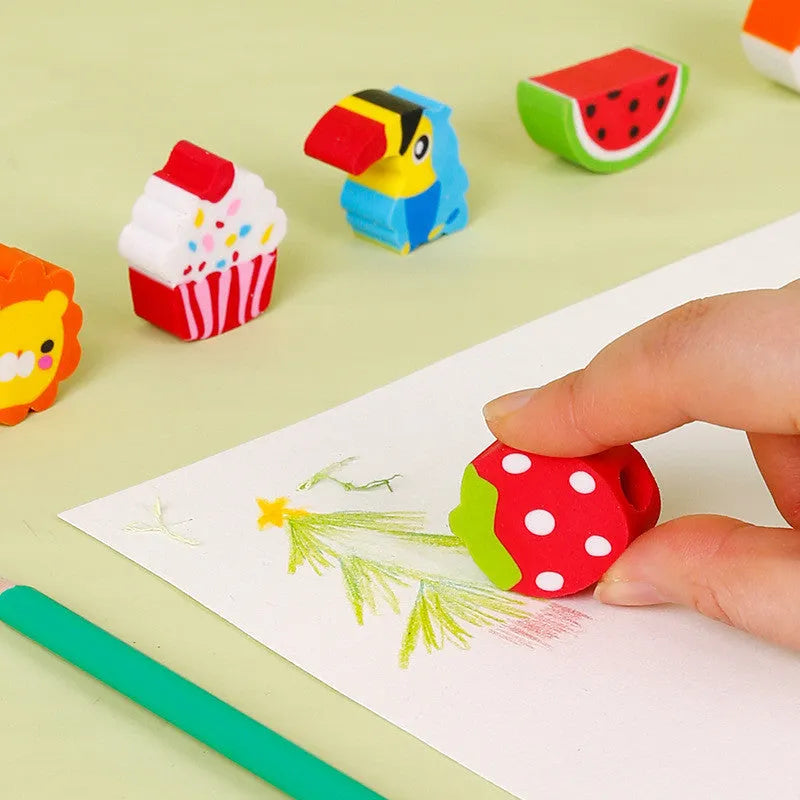 24-colour wooden pencil set with cartoon designs in paper packaging for training organisation