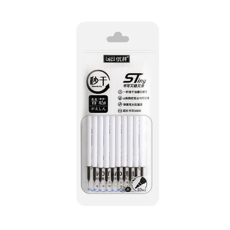 Quick-drying gel pen refills in four colours with 500m writing capacity