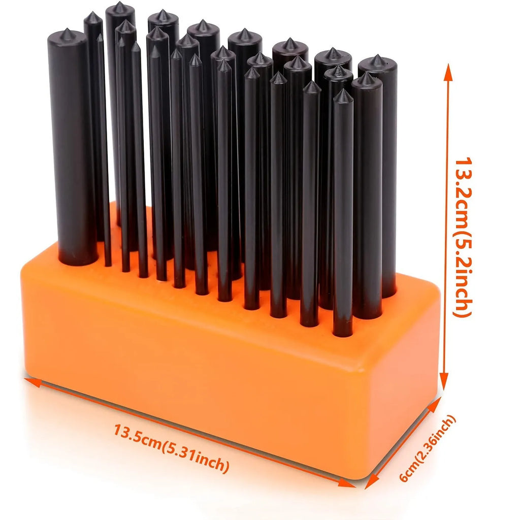 Orange punch needle tool with metal head and plastic handle for craft projects