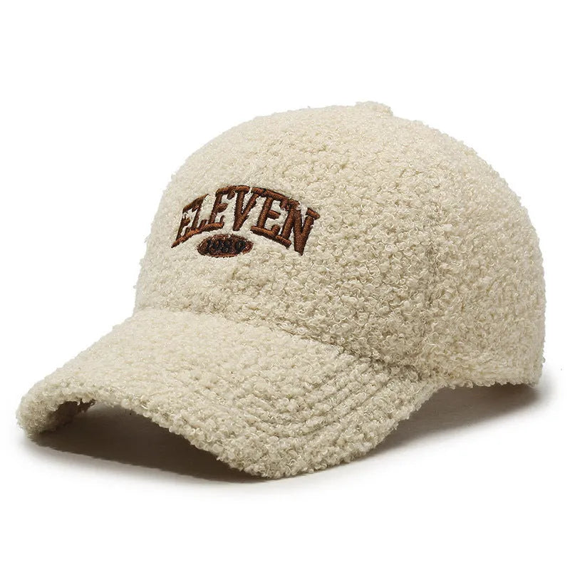 Winter baseball cap with lambskin lining in adjustable dome design showing colour options