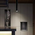 Black round surface mounted downlight ceiling spotlight with 6cm diameter and 5W warm white or cool white light