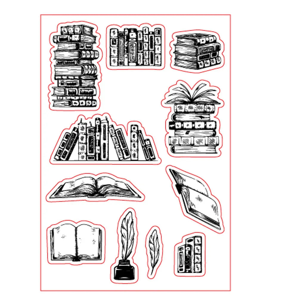 Transparent silicone stamp with seal pattern for book hand account and card crafts