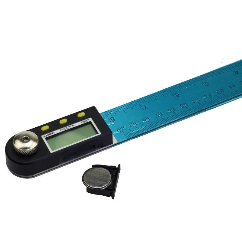Stainless steel digital angle ruler and protractor with electronic display, 0-360 degree range, 200mm to 500mm
