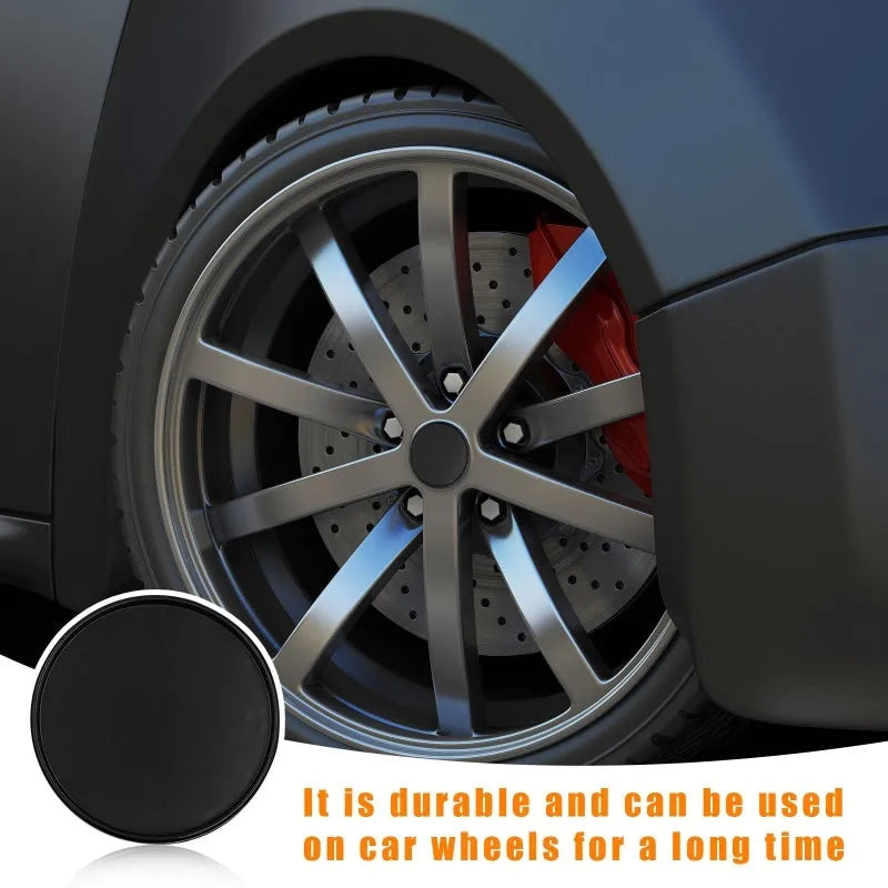 Black and silver plastic 54mm wheel hub caps for Japanese vehicles