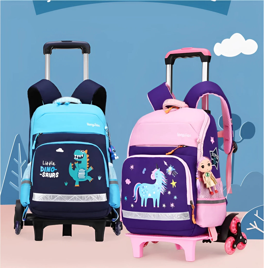 Korean Oxford cloth trolley bag for elementary school students in black or rose red