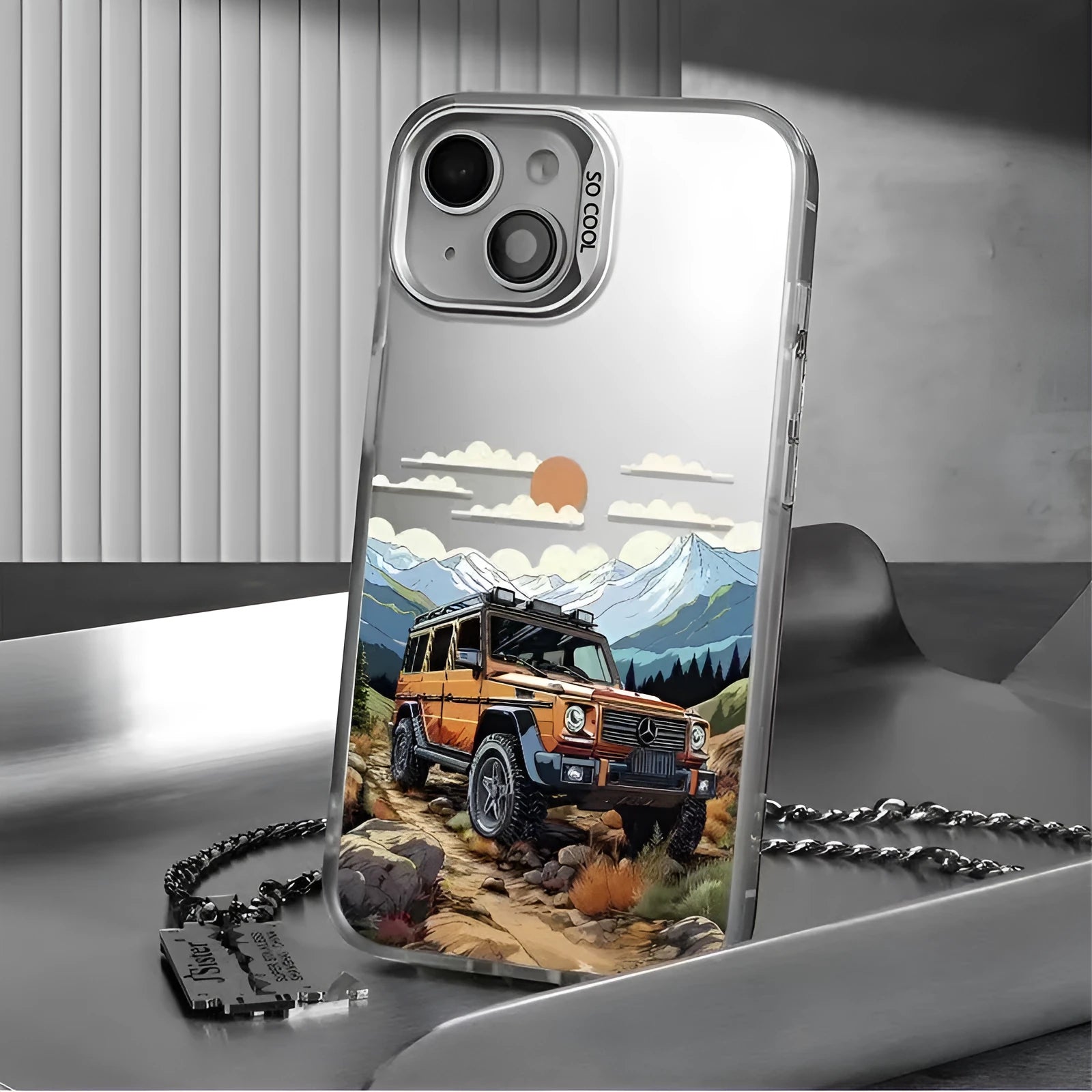 PC hard phone case with laser design in black for iPhone 14 Pro Max