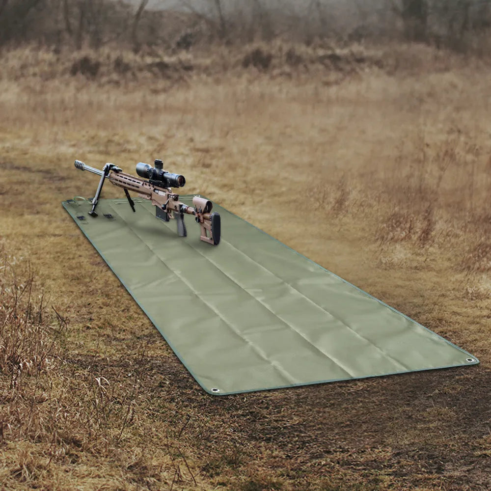 Tactical shooting mat in army green, Oxford cloth, 200 x 75 cm, moisture-proof for camping and beach