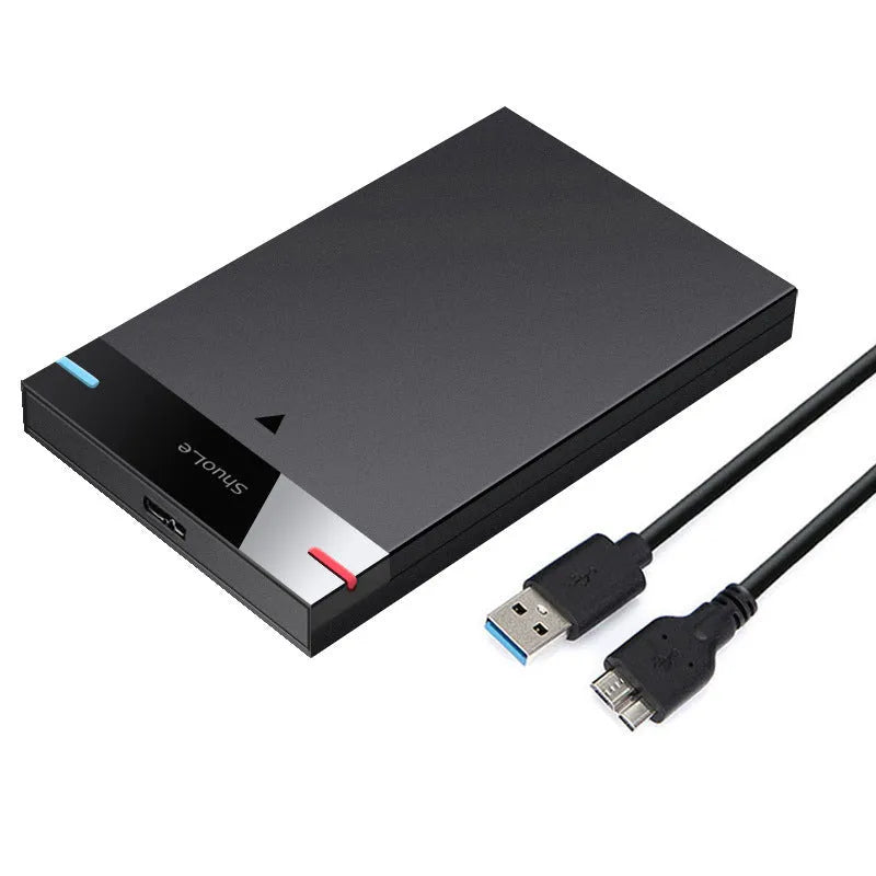 Black USB 3.0 external hard disk box for 2.5-inch SATA drives with PC ABS case