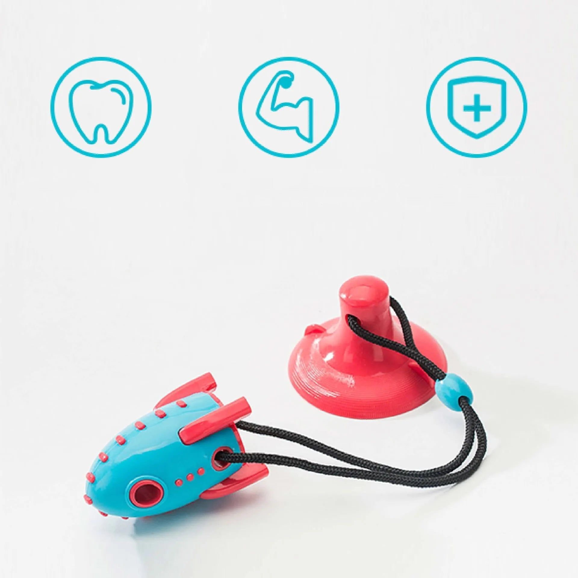 Rocket Dog Toys silicone dog bite toy with molar bumps, 200g weight, pink colour