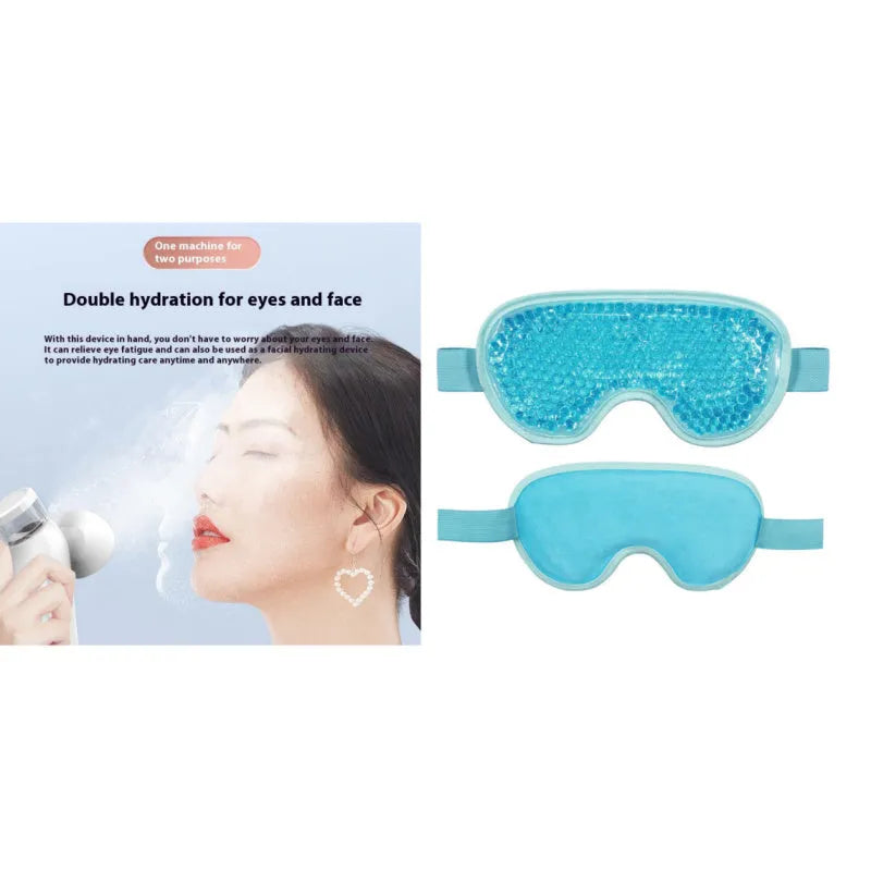 White portable rechargeable electric eye massager device with hot compress and moistening functions.