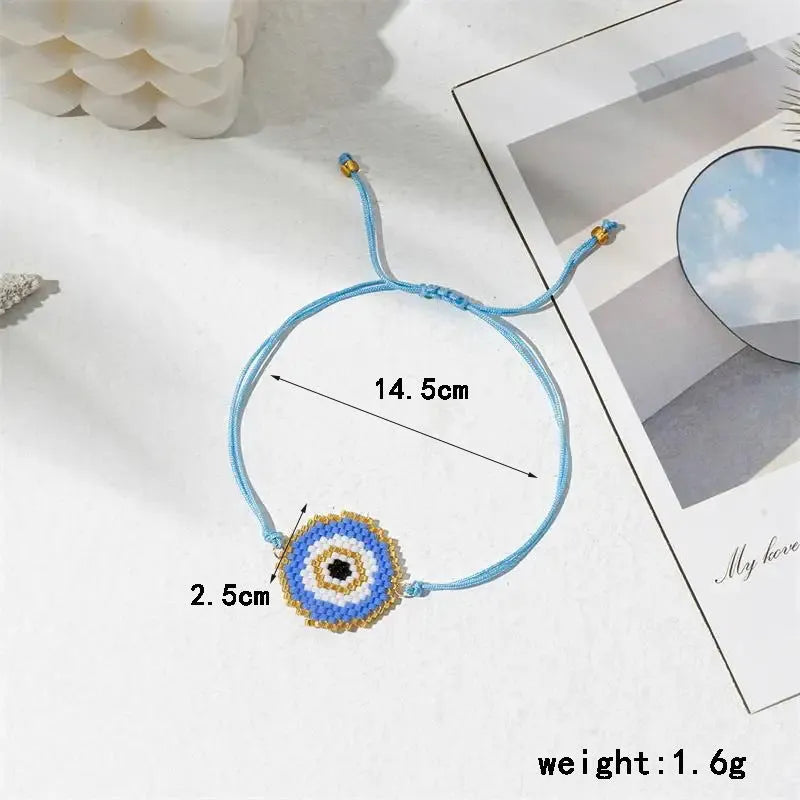 Fashion geometric beaded bracelet for women, glass and coloured glaze round beads, three colour options 8380 8446 8459