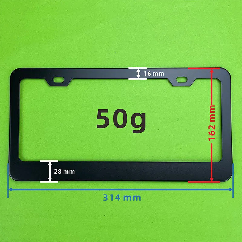 American Standard aluminium license plate frame with silver finish and square hole pattern for US car number plate