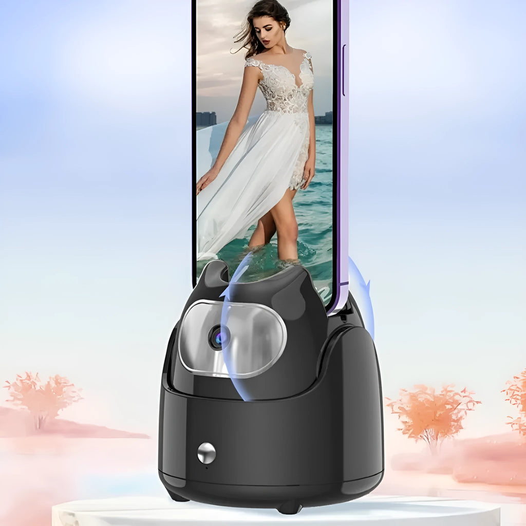 AI face recognition 360-degree rotating camera head for vlog shooting, Q5 Black or Q5 White, with TP-C data cable