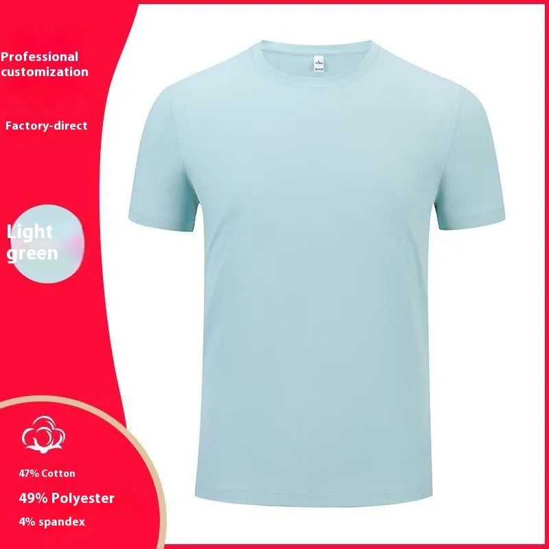 Washed cotton beaded round neck t-shirt in straight cut with short sleeves, shown in multiple solid colour options