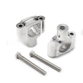 Silver aluminium universal motorcycle handle vertical plate set with 1 inch hole and 10mm bolt