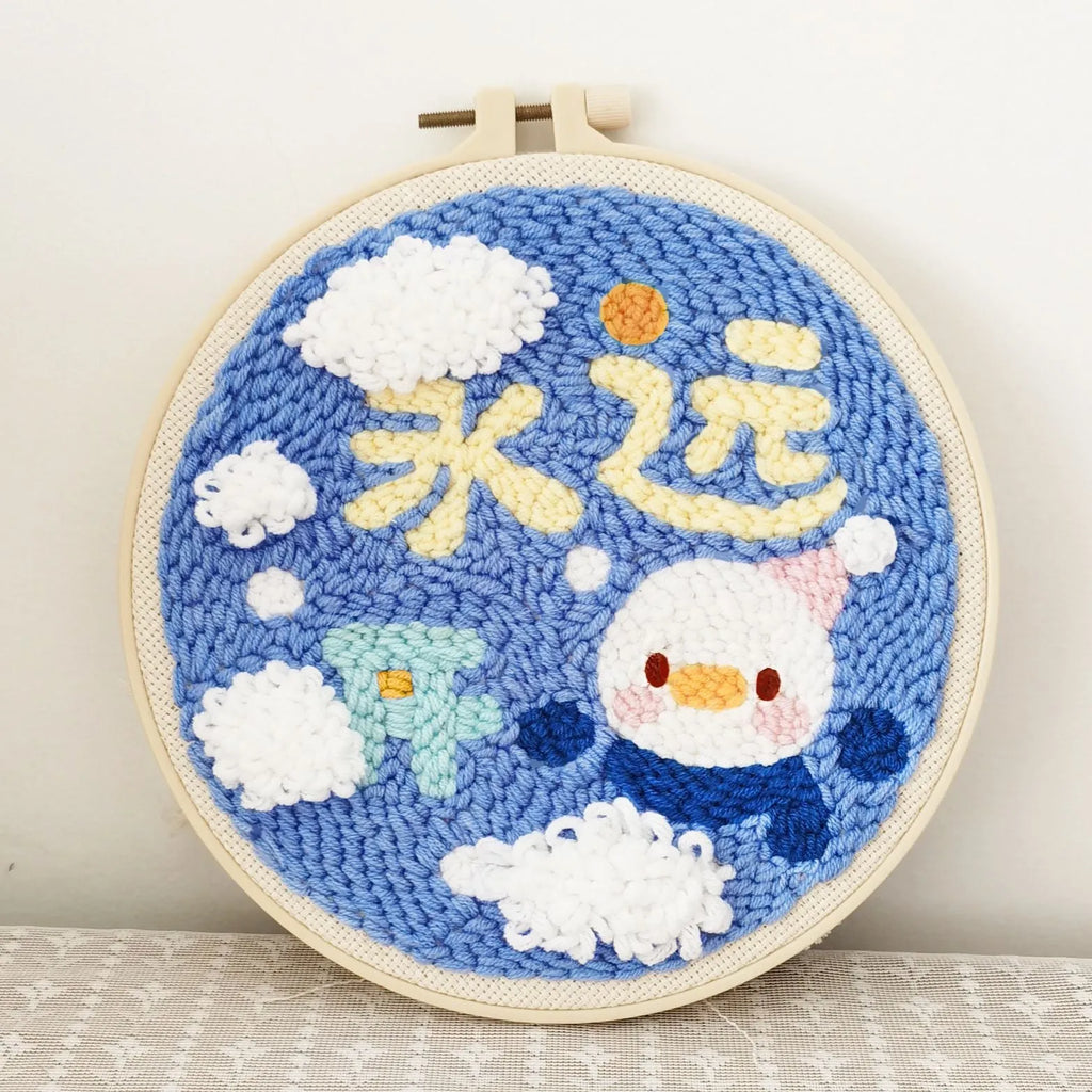 DIY poke embroidery cross stitch material kit 20cm, five colour options for home decoration