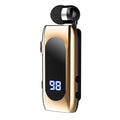 K55 Bluetooth headset wireless collar clip in black with single in-ear earpiece and clip